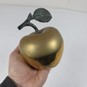 Vintage MCM Apple Paperweight Gatco Solid Brass Made in Korea weighted